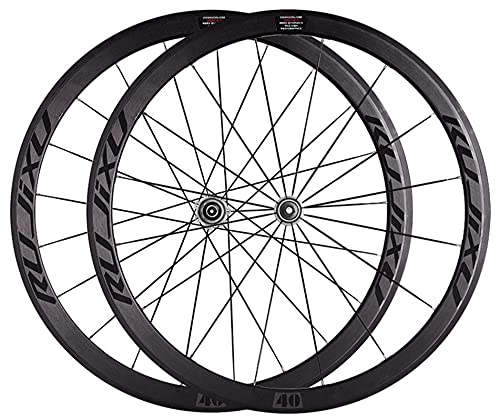 Fahrrad Laufradsatz 700c Felge 40mm Schnellspannräder V/C-Bremse Carbon-Nabe Für 7 8 9 10 11-Fach Kassette 1925gr Rennrad-Fahrradräder (Color : Silver hud, Size : 700C)