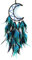 Donko Moon Dream Catcher Schwarz und Blau Traumfänger Wanddekoration Handgemachte Feder Traumfänger Wandbehang Ornament für Schlafzimmer Wohnzimmer Wohnkultur