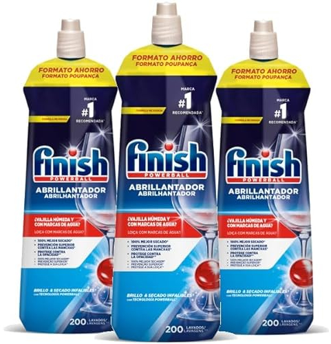 Finish Abrillantador Lavavajillas Regular, 3 botellas de 800 ml, 600 dosis