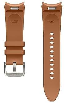 Samsung Hybrid Eco-Leather Band (S/M) ET-SHR95 für die Galaxy Watch6, Uhrenarmband, Original Armband, Lederimitat, Fluorkautschuk, klassischer Stil, sportlich, elegant, angenehmer Sitz, Camel