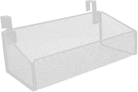 Zerodeko Dormitory Bedside Basket Bedside Hanging Basket Metal Wire Bedside Bunk Shelf with Hook Kitchen Over The Cabinet Organizer for Bedroom Dorm Kitchen White