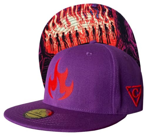 Capiche [99+ Designs] Lila Snapback Hut, Forest Meeting, Mens Baseball Cap, Unisex Cap Herren, Cap Herren 3D, Tattoo Cap, Rotes Flammen Frontlogo, Gruseliges Thema, Bohemian Grove Dunkles Kunstwerk