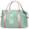 FIORETTO Damen Reisetasche Sporttasche Handgepäck Weekender Bag Schwimmtasche Wasserdicht Travel Bag Duffle Bag Fitnesstasche Trainingstasche für Damen Grün&Rosa Large