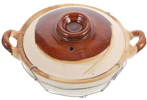 Ciieeo Cacerola De Barro Con Asa Para Guisos Para Sopa Arroz y Platos Al Vapor Diseño Resistente y Fácil De Manejar Uso Doméstico