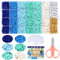Zefan 6000 Pcs Colourful Clay Beads, 6mm Bracelet Making Kit with Scissors and Elastic Cord, Bead Set for Bracelets, Necklaces