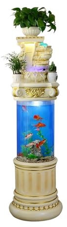 luckxuan Garten Brunnen Gartenaquarium, Wohnzimmerzirkulationswasser-Wasserfallbrunnen, kreatives Zuhause, große Bodendekorationslandschaft Garten Brunnen Outdoor (Size : M)
