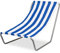 FEBE Sonnenliege Strandliege Liegestuhl Garteliege Marineblau gestreift Kompakter Strandstuhl mit Tragetasche für Garten Pool und kleinen Balkon Textilgewebe