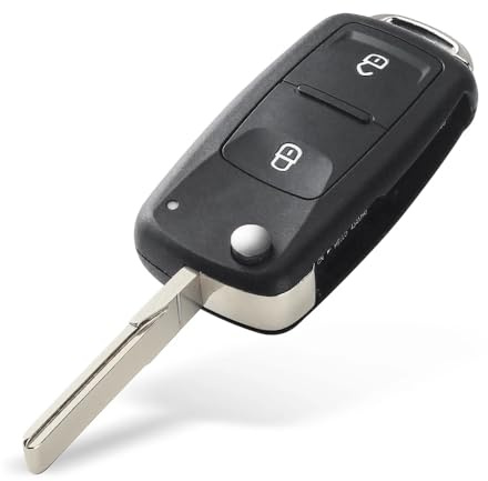 Schlüsselgehäuse kompatibel mit VW Schlüssel T6 – 2 Tasten | Für VW Transporter T5 T6 Polo Golf Mk6 Amarok Tiguan Passat Seat Skoda Schlüsselgehäuse Fernbedienung Transporter