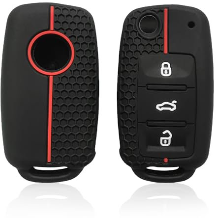 Schlüsselhülle Silikon-Hülle für Autoschlüssel für Polo Bora Beetle Golf 4 5 6 T5 Jetta Caddy Skoda Touran Passat Seat Leon Ibiza Scirocco Superb Octavia Yeti Schlüssel Golf Schutzhülle Auto-Zubehör