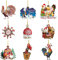 9 Stück Hahn mit Weihnachtsmütze Christbaumschmuck Anhänger Deko für Weihnachten Weihnachtsbaumschmuck Weihnachtsdeko Weihnachtsschmuck für Weihnachtsbaum Dekorationen Party Christbaumanhänger