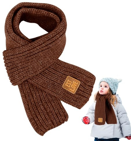 Bufanda de los Niños, Bufandas para Niños, Bufanda de Invierno Unisex niños, Bebé Cachemira Bufanda, Bufanda cálida de punto, Bufanda para Bebés, Bufanda Caliente Para Niño Niña (Coffee)