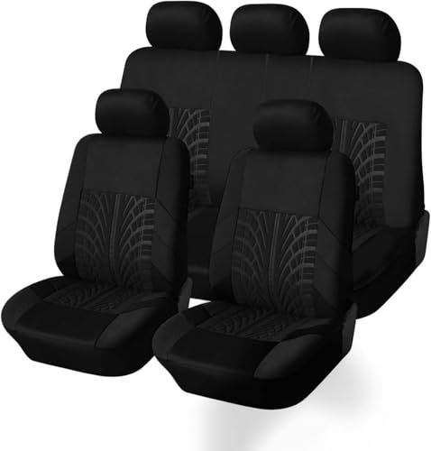 REMAZ Auto Sitzbezüge Sets für Mitsubishi Colt Z30 / Colt ClearTec 2004-2012, 5 Sitzer Allwetter Atmungsaktiv Autositz Schonbezug Innenraum Zubehör,B-Black