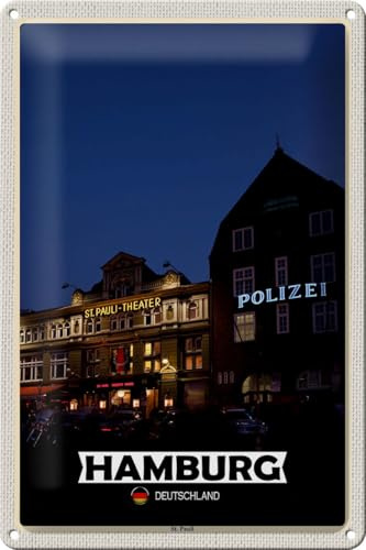 Femer Blechschild Städte Hamburg St. Pauli Theater 20x30cm