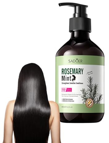 Rosmarin-Minze-Spülung, 350 ml, kräftigende und glättende Spülung, trockenes, feines, lockiges Haar für Frauen und Männer, natürliche Haarpflege, reparierende, feuchtigkeitsspendende (325 ml)