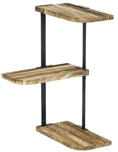 Onxyrbyte Eckregal HäNgend,Eckregal,Eckregal Wand,Eckregal KüChe,Holz Vintage Landhausstil Regal,Eckregal Wohnzimmer,Starke TragfäHigkeit,Platzsparend,Mit 3 Ebenen,FüR Schlafzimmer