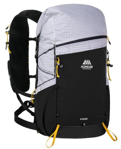 AONIJIE 30L große Kapazität Kletterrucksack im Freien Camping Daypack Reisetasche für Wandern Trekking Bergsteigen (Weiß)
