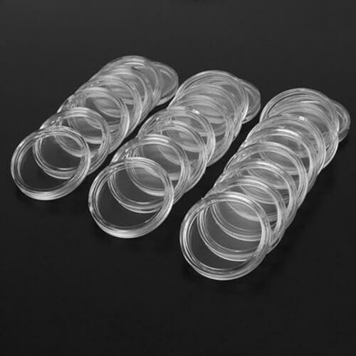 Protection pour vos pièces de monnaie - 100 capsules rondes transparentes - 24 mm