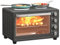 HOMCOM Minibackofen 28 L 2600W 100-230℃ Pizzaofen mit 60 Min. Timer, Grillrost 2 Kochplatten, Backblech, Mini Backofen mit Tablettgriff, Krümelblech, Schwarz
