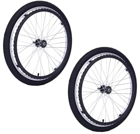 PP-Vic 2Pcs Large Wheelchair Rear Wheels, Rubber Material Replacement Walker Roller Accessories, Aluminum Spokes, Universal Manual Wheelchair Rear Beach Wheels, Adults and Elderly,55cm/22in