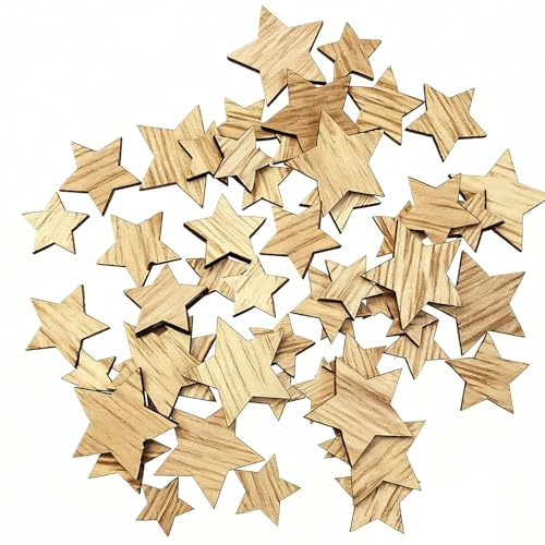 YIEUR Holzsterne zum basteln 600 Stücke, 10/12/15/20mm sterne streudeko Weihnachten holzkonfetti, holzstern tischdeko weihnachten weihnachtsdeko holz für Hochzeit Weihnachts Tischdeko(mix)