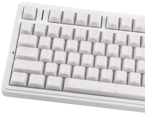 Sunzit White Jade Keycaps, Double Shot PBT&PC Keyboard Jelly Key caps 142 Keys Cherry Profile Keycap Set for 60%/65%/75%/TKL/96%/100% Magnetic Mechanical Keyboard