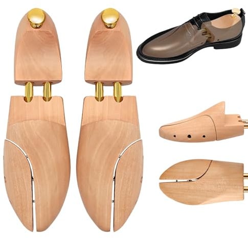 Zorplex Tendicascarpe in Legno di Pino per Uomo e Donna, Modellatore e Allargatore per Scarpe, Mantiene la Forma e Prolunga la Durata, 1 Paio di Tendiscarpe di Alta Qualità (43-44)