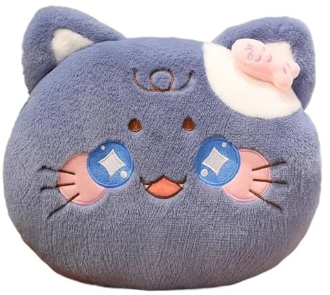 GCYEIDMA Handwärmer Kuscheltier Kreative Katze Plüsch Kissen Cartoon Kätzchen Handwärmer Tier Spielzeug Kawaii Home Decor Sofa Kinder(Green)
