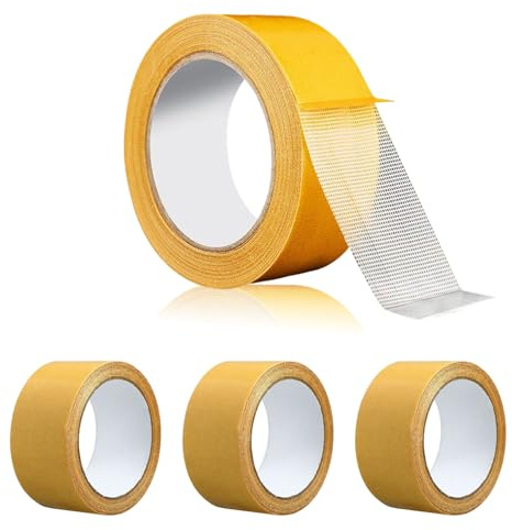 Reroon 4 Rolls Double Sided Fabric Tape for Clothes Pants Dress & Curtains | 2 in x 33 FT Heming Tape No Sew No Iron for Fabric Repairs | High Adhesive but Removable Residue free Scrapbook Supplies
