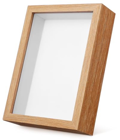 Sewroro 3D Bilderrahmen Holz 7 Zoll 127X178 cm mit Trockenblumen Vitrine Präsentationsbox zum Aufhängen und Dekorieren