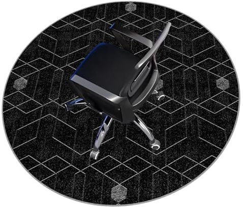 Grande tappetino per sedia da ufficio per tappeto, antiscivolo, rotondo, protezione per pavimenti per sedie a rotelle, giochi e computer, protezione per pavimenti duri, dimensioni 100 cm