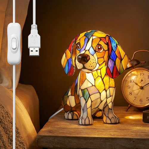 Dackel Nachtlicht - Hundeserie LED Lampe Tischlampe Hundeserie LED Lamp, Harz Tischlampe Haustier Dekolampe, Warme Lichtatmosphäre 3D Tischlampe für Büro, Wohn Schlafzimmerbeleuchtung Sowie Dekoration