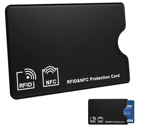 1pcs NFC Blocker,NFC Schutzhülle Karte,Karten Schutzhülle,90*59 mm,Schwarz | Karten Schutzhülle,NFC Hülle,Schutz-Hülle RFID-Blocker Abgeschirmt aus PVC,für EC Karten Schutzhülle,Kreditkarte,Bankkarte
