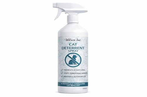Wilson inc Cat Repellent Spray – Safe & Humane Outdoor Cat Deterrent for indoor and outdoor use - anti scratch (250ml)