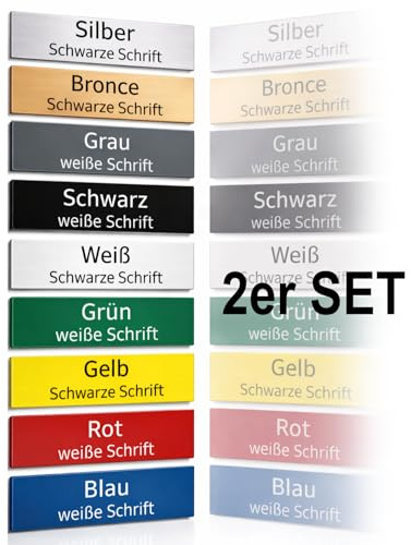 Briefkastenschild mit Gravur (2 Stück) personalisiert - Klingelschild - Namensschild Büroschild Türschild Acrylschild - Wetterfest | Selbstklebend (2)
