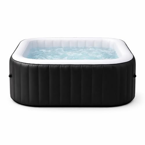 Tempo Style - Bain à remous carré Armonia 4 places | Spa gonflable avec chauffage, système de filtration et couverture avec accessoires inclus