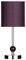 Premier Housewares Chrome Stem Table Lamp with Acrylic Ball and Fabric Shade - Purple,H35 x W14 x D14cm
