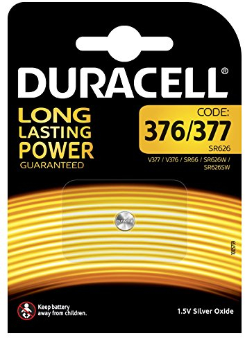 Duracell 376/377 - Batteria Bottone 1.5V, Specialistica per Orologi, SR66 / SR626 / V377 / V376 / SR626W / SR626SW Progettato per l'Uso in Orologi, Calcolatrici e Dispositivi, Confezione da 1