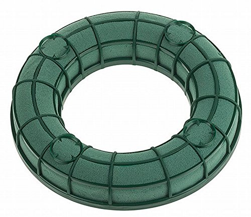 mosy Steckschaum - Ring, 20 cm, Gitter, Wassersp. + Kerzenhalter, Steckmasse, Blumen-Deko, Tisch-Deko, Blumen-Gestecke, Kranz, Frischblumen