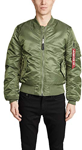 Alpha Industries MA-1 Slim Fit Bomber Flight Jacket - Fighter Pilot Flight Jacket - Sage, M
