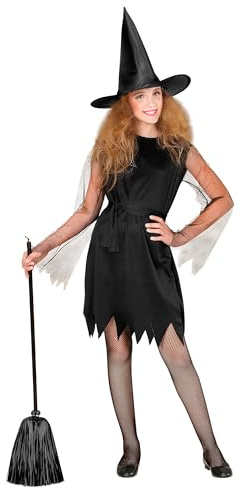 W WIDMANN MILANO Party Fashion - Kinderkostüm Hexe, Kleid & Hexenhut, Märchen, Magierin, Halloween Verkleidung