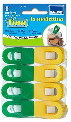 Parodi&Parodi 365 Pinces à Linge Paquets, Plastique, Jaune/Vert, 10x17x3 cm