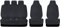 Sakura SS5370 Car Seat and Headrest Coverss - Full Set of Heavy Duty Waterproof Protectors in Black - Universal Easy Fit - Wipe Clean
