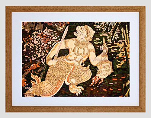 The Art Stop MURAL HINDU HANUMAN MONKEY GOD DECAPITATION HEAD SWORD FRAMED PRINT B12X8237