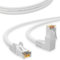 HB Câble réseau numérique LAN coudé à 90° Fiche RJ45 7,5 m 750 cm Cat 6 Blanc Cuivre professionnel S/FTP PIMF LSZH cat. 6 Cat6 AWG 27/7 RJ45 Port Ethernet Réseau AWG27
