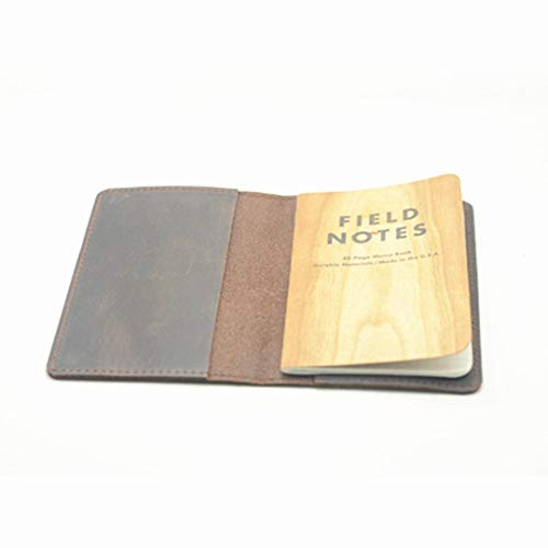 JJNUSA Moleskine Cahie Vintage nachfüllbarer Notizblock aus echtem Leder, Reisetagebuch für 8,9 x 14,9 cm Dunkelbraun