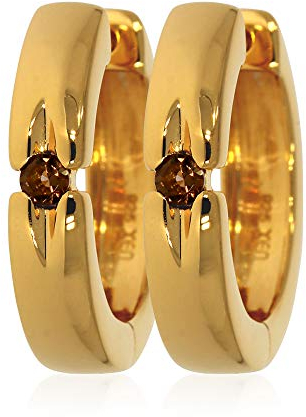 XEN Creolen mit Rauchquarz ca. 0,25 ct. vergoldet