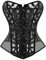Woboren Damen Schwarz Weiß Body Shaper Mesh Vollbrust Corsage Top Übergrößen (Schwarz, 2XL)