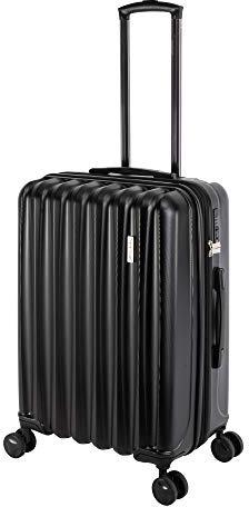 Travelhouse - Porto - Hartschalen-Koffer Koffer Trolley Rollkoffer Reisekoffer Erweiterbar, 4 Rollen, 66 cm, 70 Liter, Schwarz