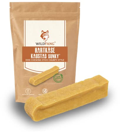 Wildfang® Yak-Kausnacks für Hunde, L (ca. 101 g) – Himalaya Yak-Käse Hundekaustangen, Natürliche Hundeleckerlis, Welpen-Beißspielzeug, Harte Churpi-Dentalsticks für Hunde 25–45 kg, 1er-Pack