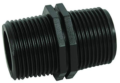 PP Gewindefitting Schraubfitting, Doppelnippel AG x AG - 1/2x1/2 20,96mm, 5 Stück